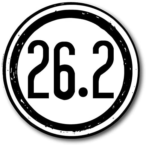 26.2 Miles Marathon bumper sticker car decal from Nudge Printing