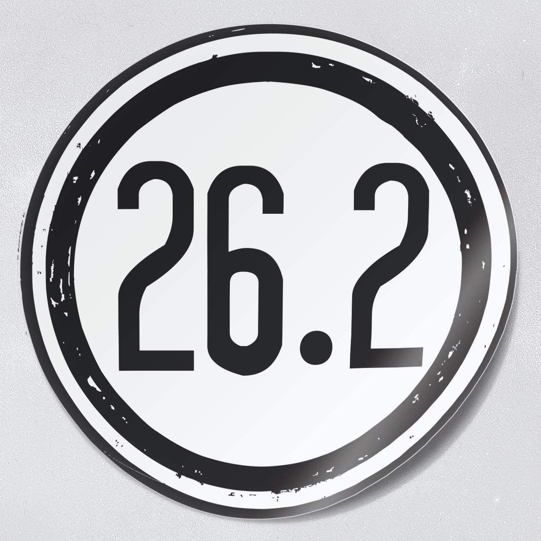 26.2 Miles Marathon bumper sticker car decal from Nudge Printing