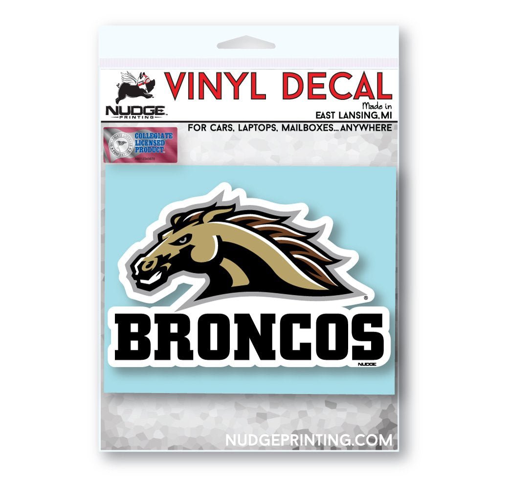 Western Michigan University Combo Bronco & Wordmark Logo Car Decal - Nudge Printing