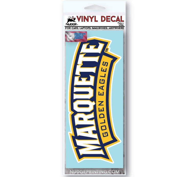 Marquette University Wordmark Logo Car Decal - Nudge Printing