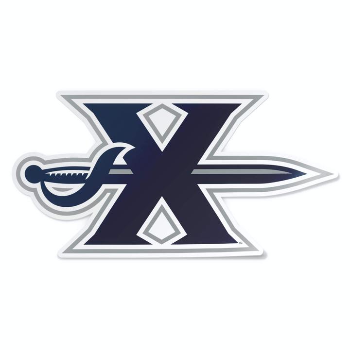 Xavier University Musketeers Block X with Sword Logo Cornhole Decal