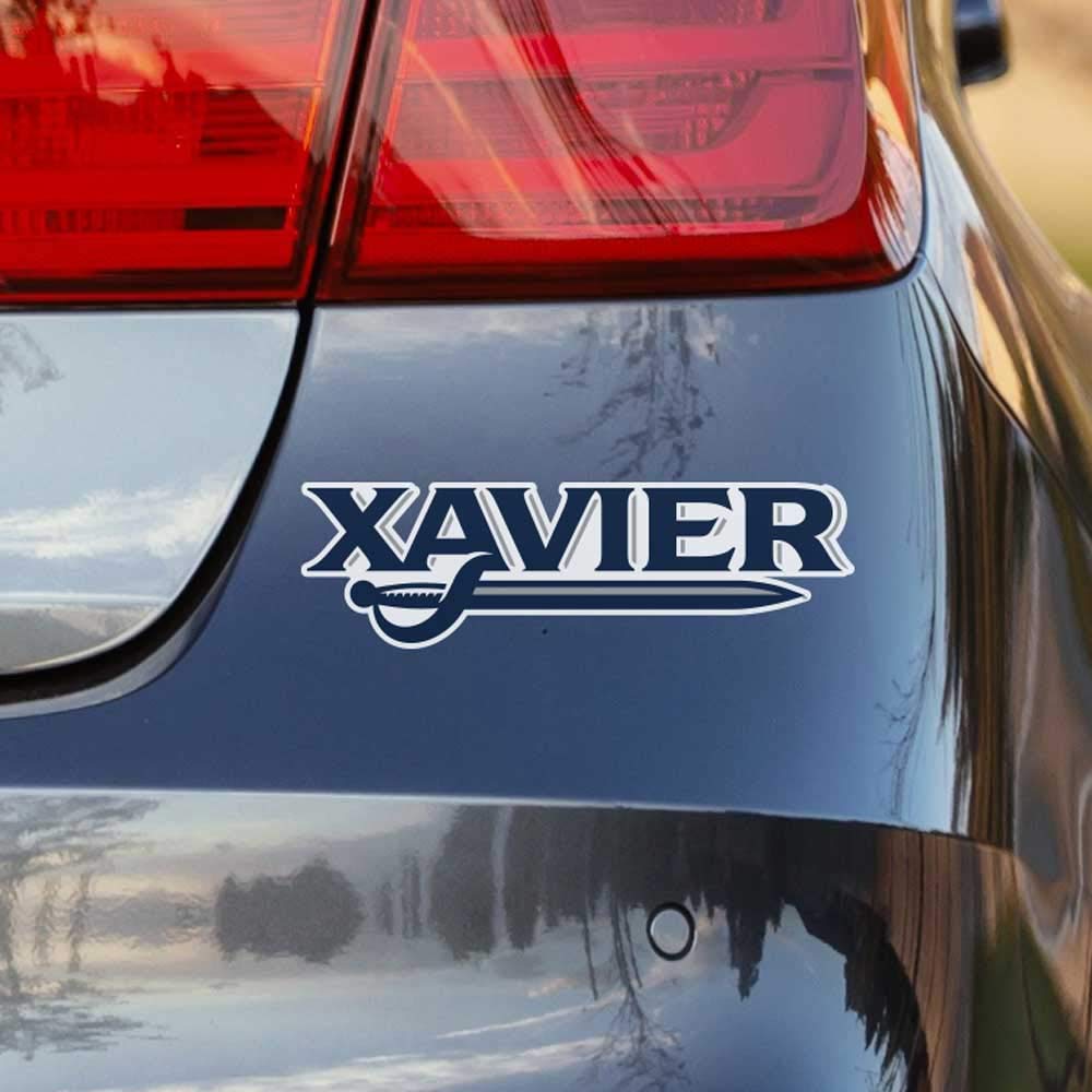Xavier University Wordmark with Sword Car Decal - Nudge Printing