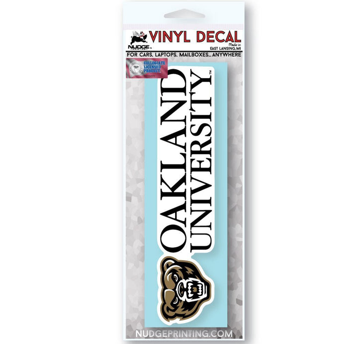 Oakland University Wordmark Logo Car Decal - Nudge Printing