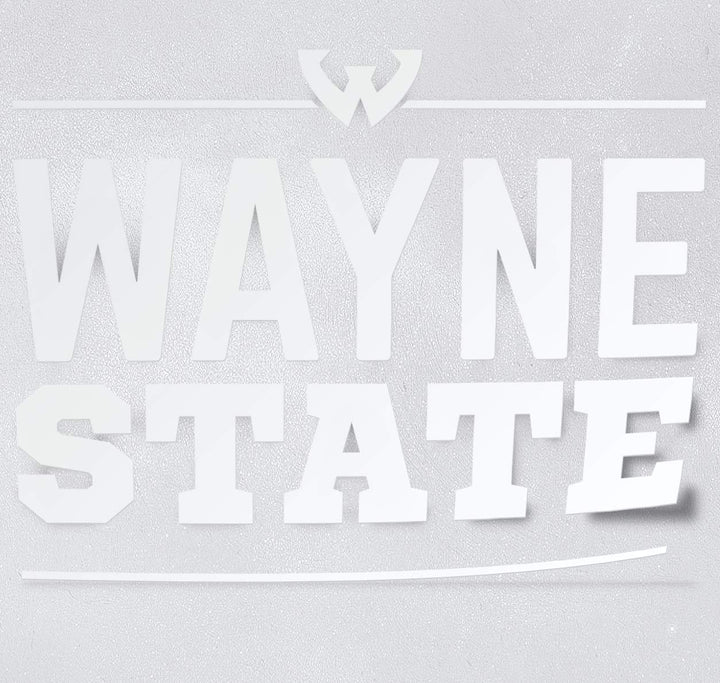 Wayne State University White Wordmark Logo Car Decal - Nudge Printing