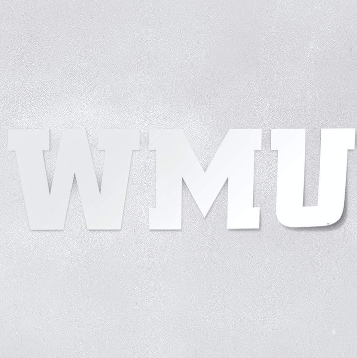 Western Michigan University White Block WMU Car Decal - Nudge Printing