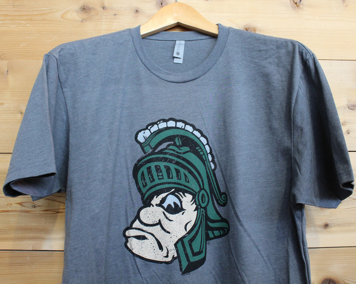 Michigan State Spartans Full Color Gruff Sparty Grey Short sleeve shirt 