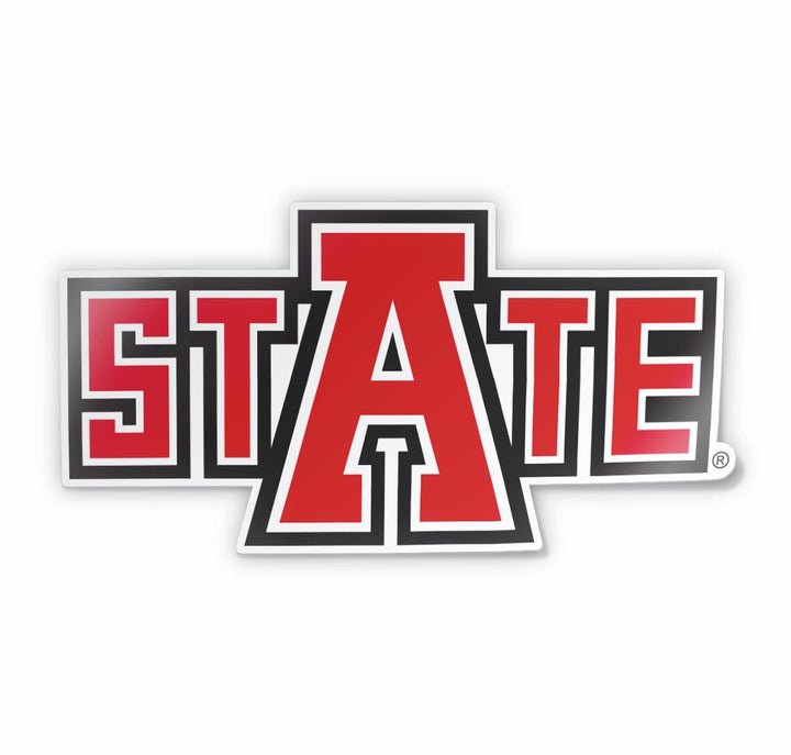 Arkansas State University Block 'STATE' Wordmark Logo Car Decal