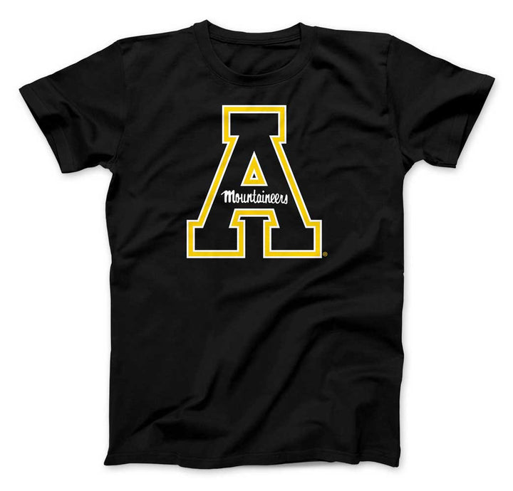 Appalachian State Mountaineers Block "A" Design T-Shirt on Black