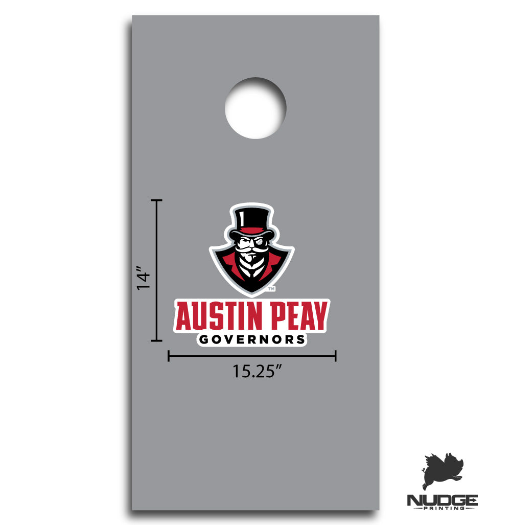 Austin Peay Governors and Mascot Combo Logo Jumbo Decal for Corn Hole