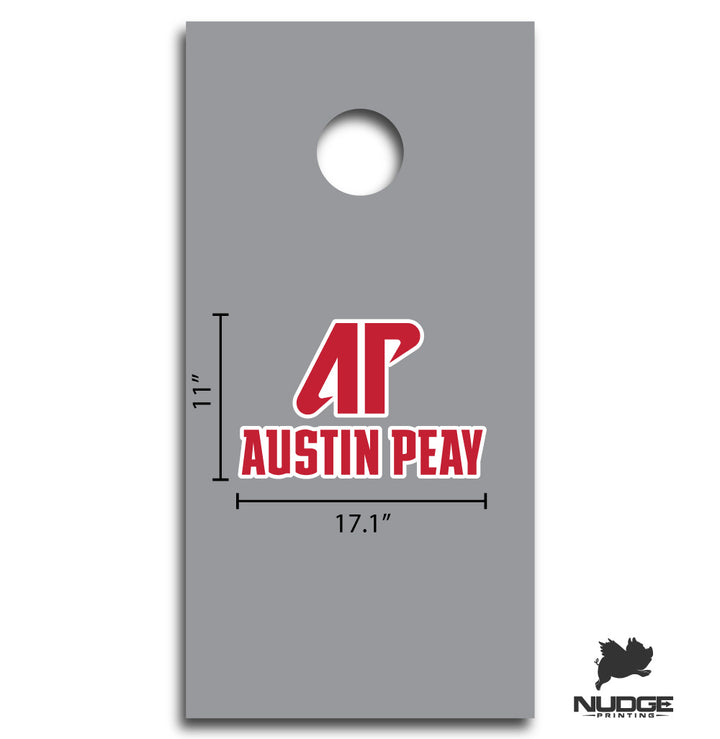 Austin Peay Red and White "AP" Logo Decal for Cornhole