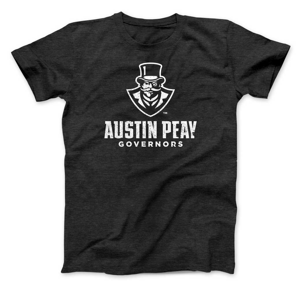 Austin Peay State University Governors Stacked Logo Unisex T-shirt (Charcoal)