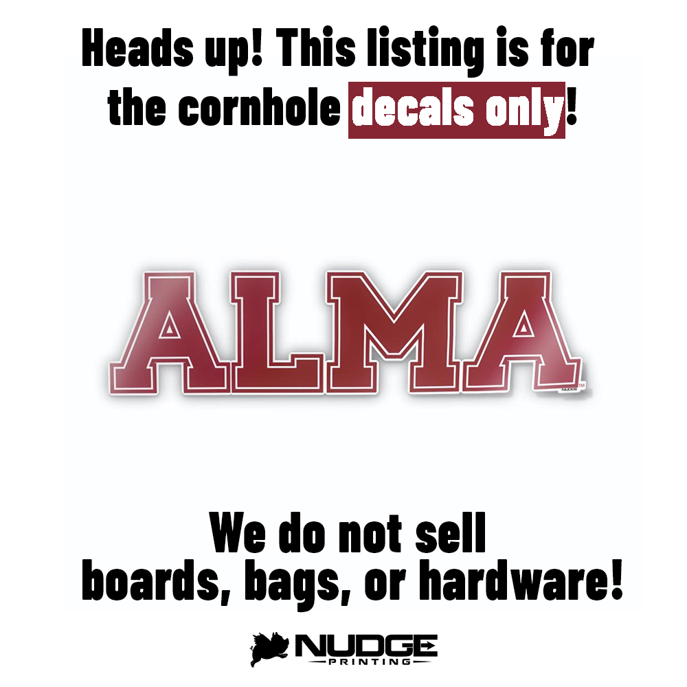 Alma College Cornhole Decal for Tailgating