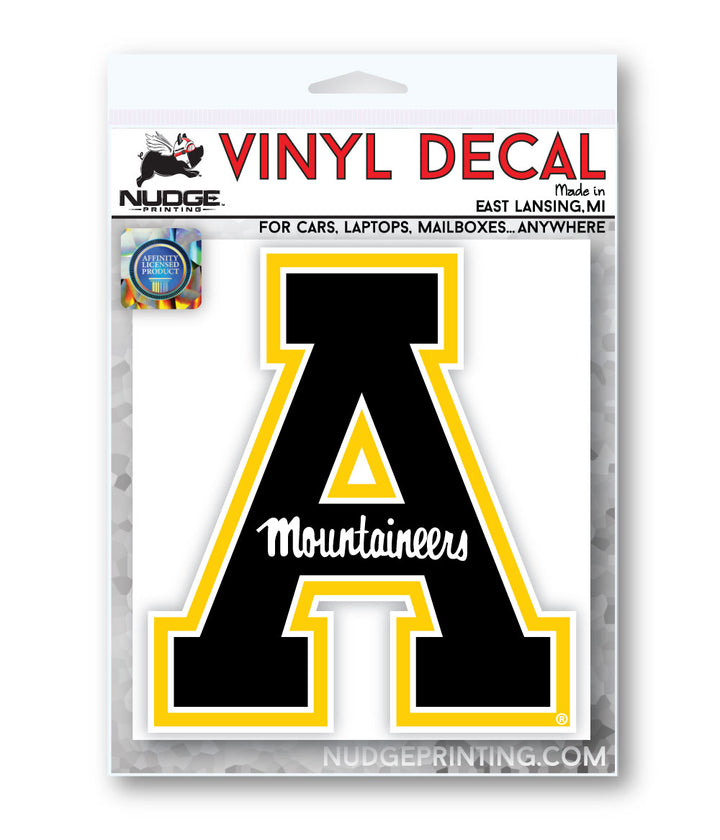 Black, White, and Gold App State Block "A" Sticker