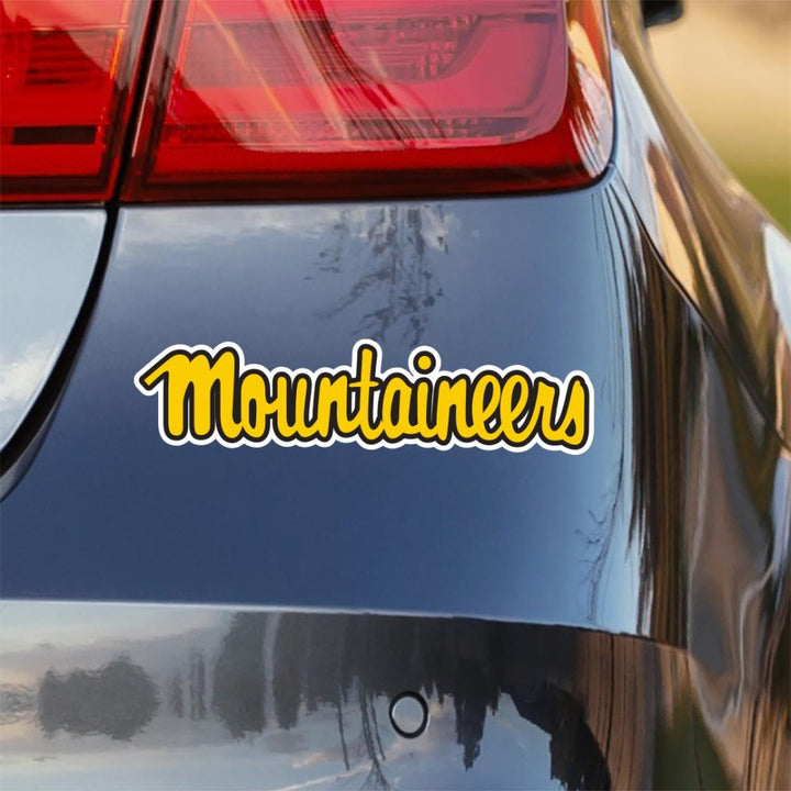 Appalachian State Cursive Mountaineers Logo on the Back of Car