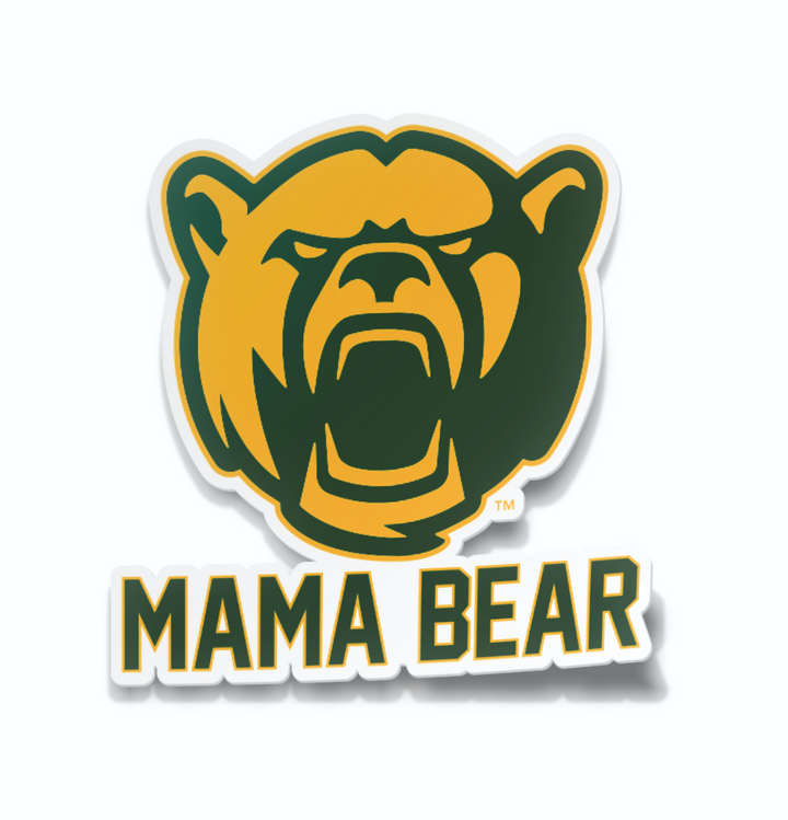 Baylor Bears Bear Head "MAMA BEAR" text Decal