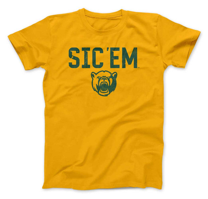 Baylor Bears Sic Em BU Baylor University Gold Shirt