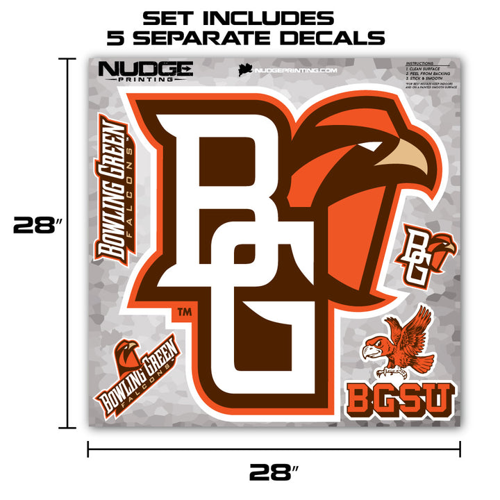 Orange, Brown, and White Bowling Green State University Wall Decal