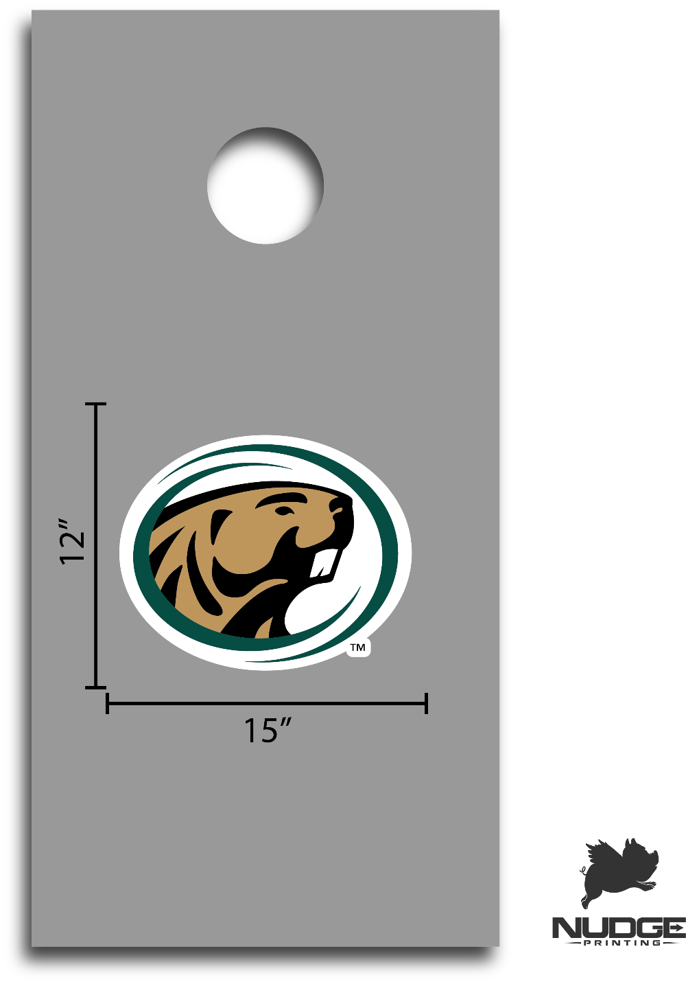 Bemidji State University Bucky the Beaver Jumbo Corn Hole Decal