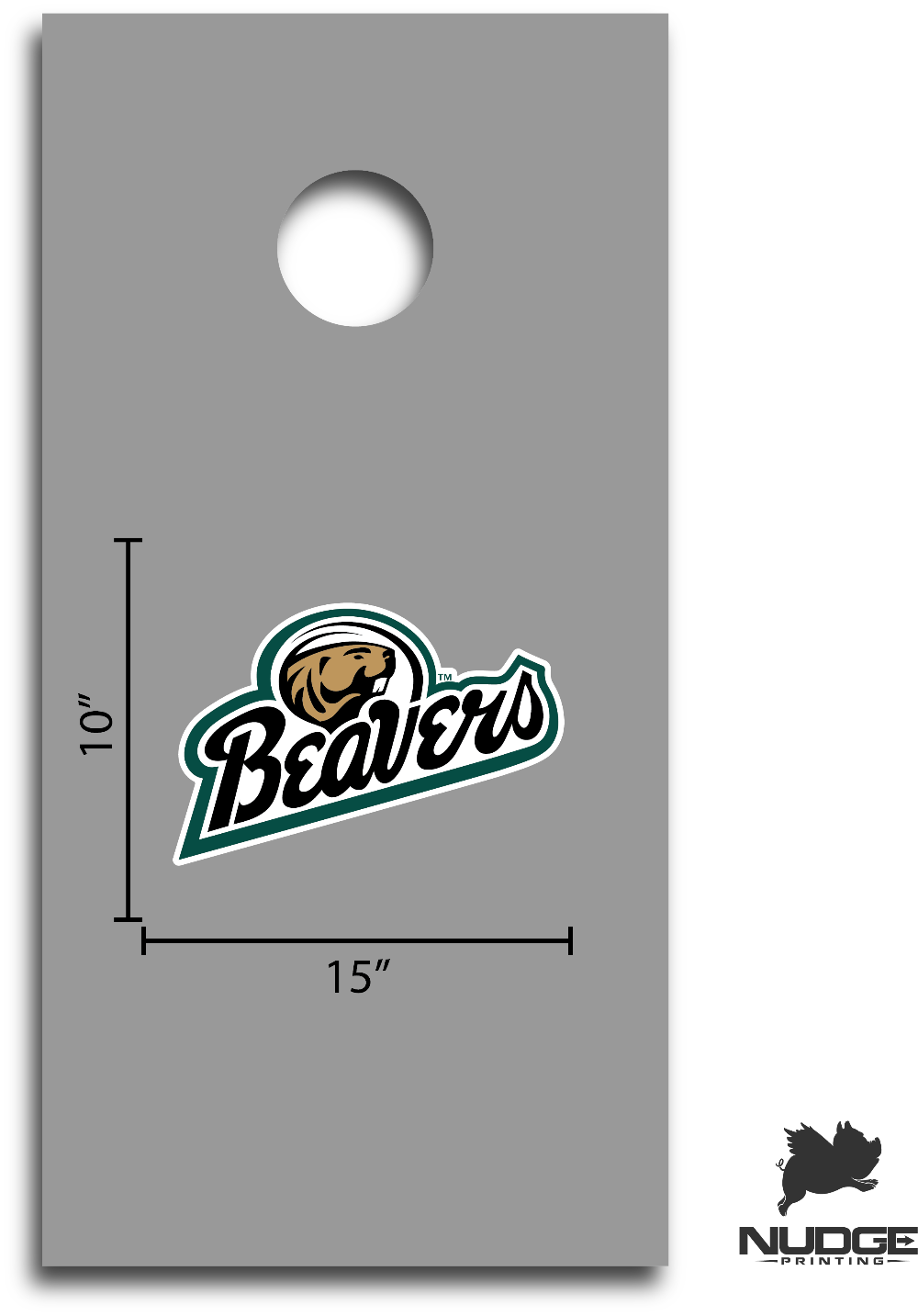 Bemidji State "Beavers" Combo Logo Corn hole decal