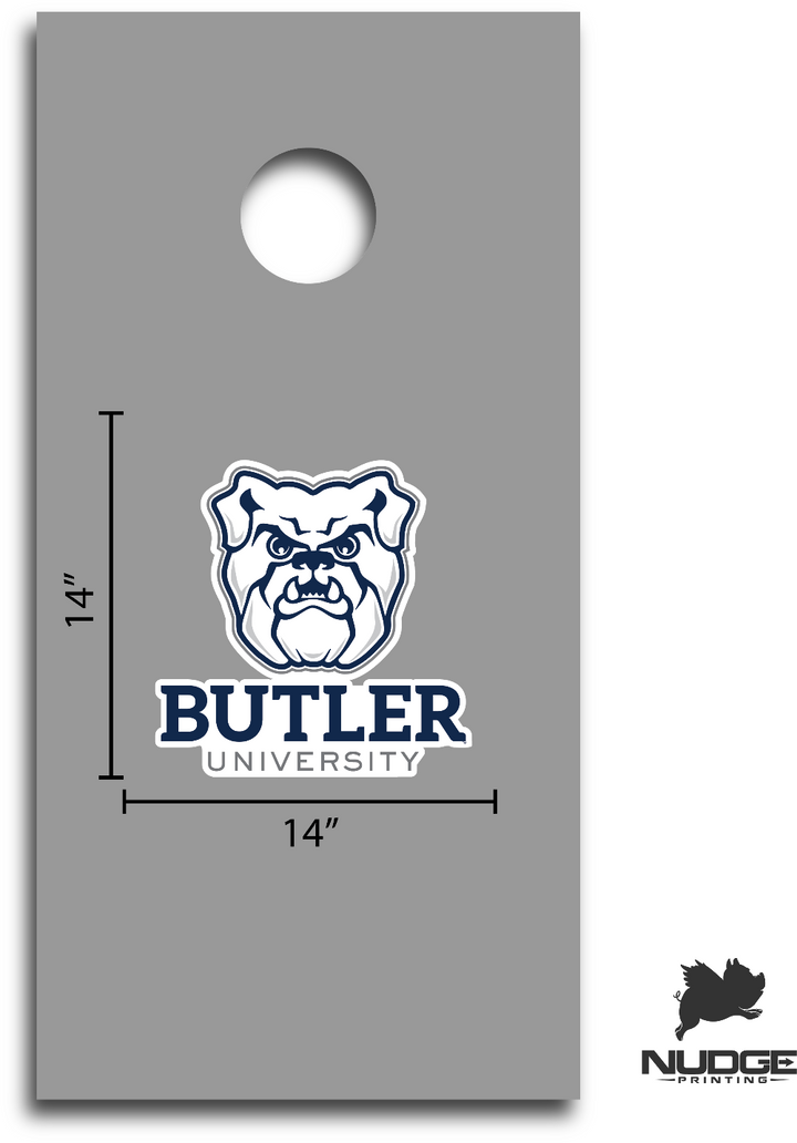 Butler University "Butler University" with Bulldog Design Corn Hole Decal