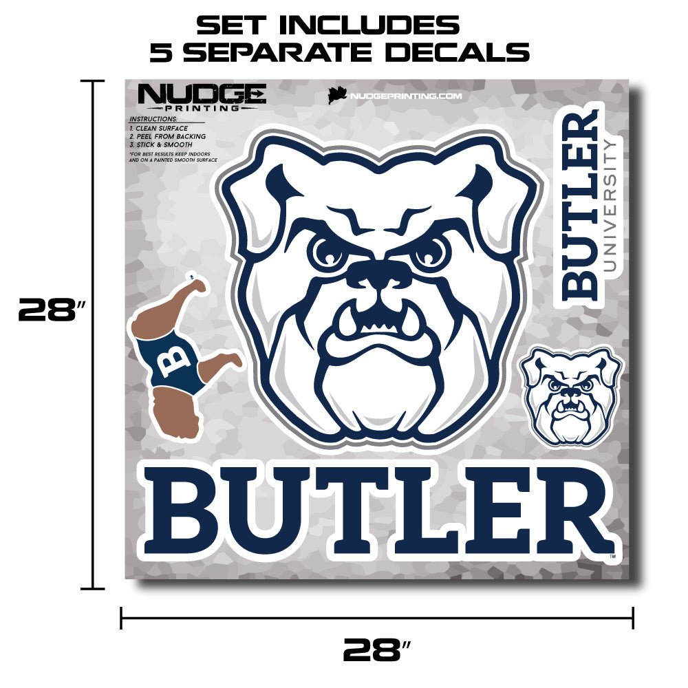 Butler University Blue the Bulldog Wall Decals easy to apply