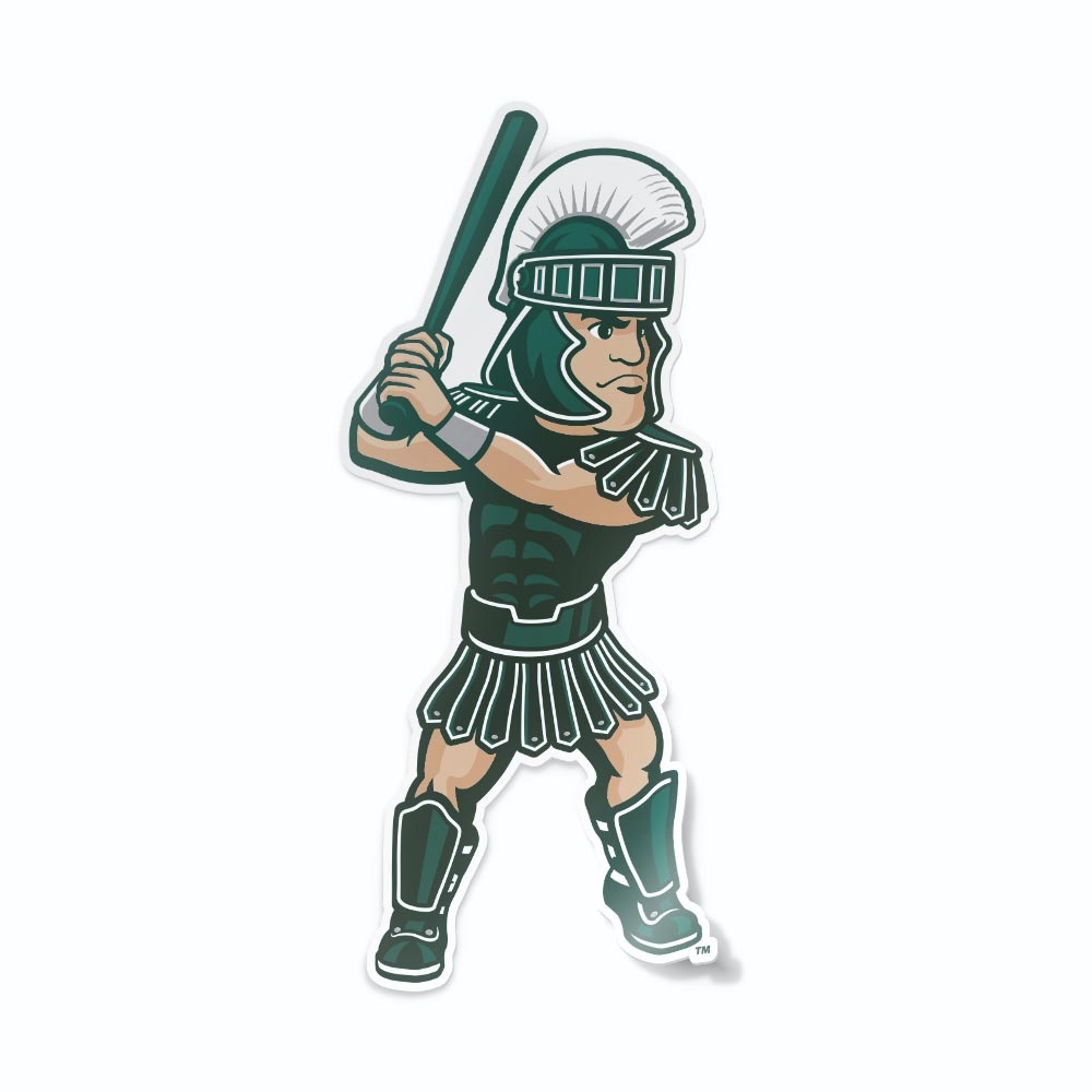 MICHIGAN STATE University Sparty Sticker Car Decal Baseball Logo by Nudge Printing