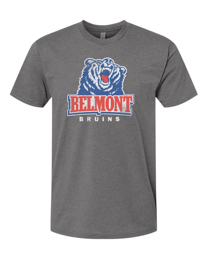 Vintage Belmont University Bruins Retro Bear Logo Shirt Lock up Nudge Printing