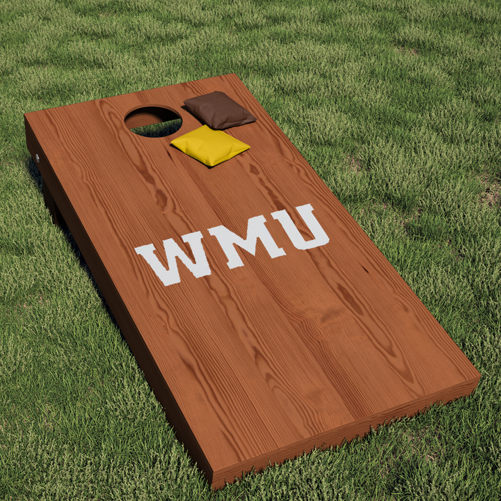 Western Michigan University Broncos White Block WMU Logo Cornhole Decal