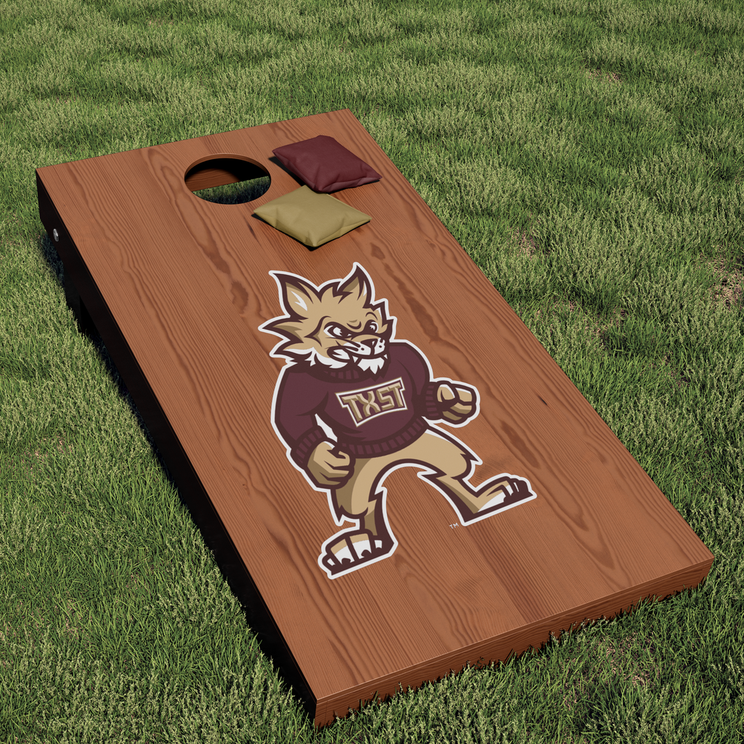 Texas State University Boko the Bobcat Mascot DIY Cornhole Sticker Decal