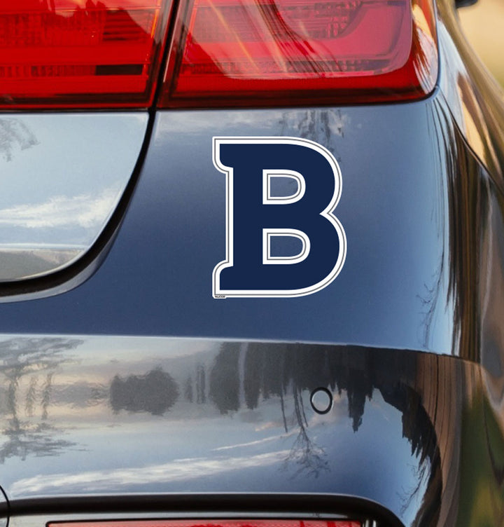 Butler University Blue and White Block "B" Decal on Car