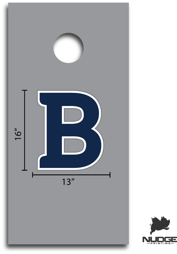 Butler University Blue and White Block "B" Jumbo Cornhole Decal