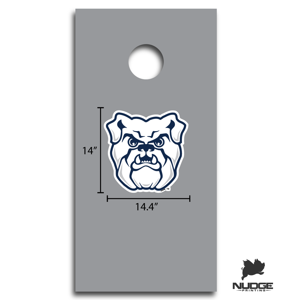 Butler University Bulldog Head Cornhole Decal - Nudge Printing