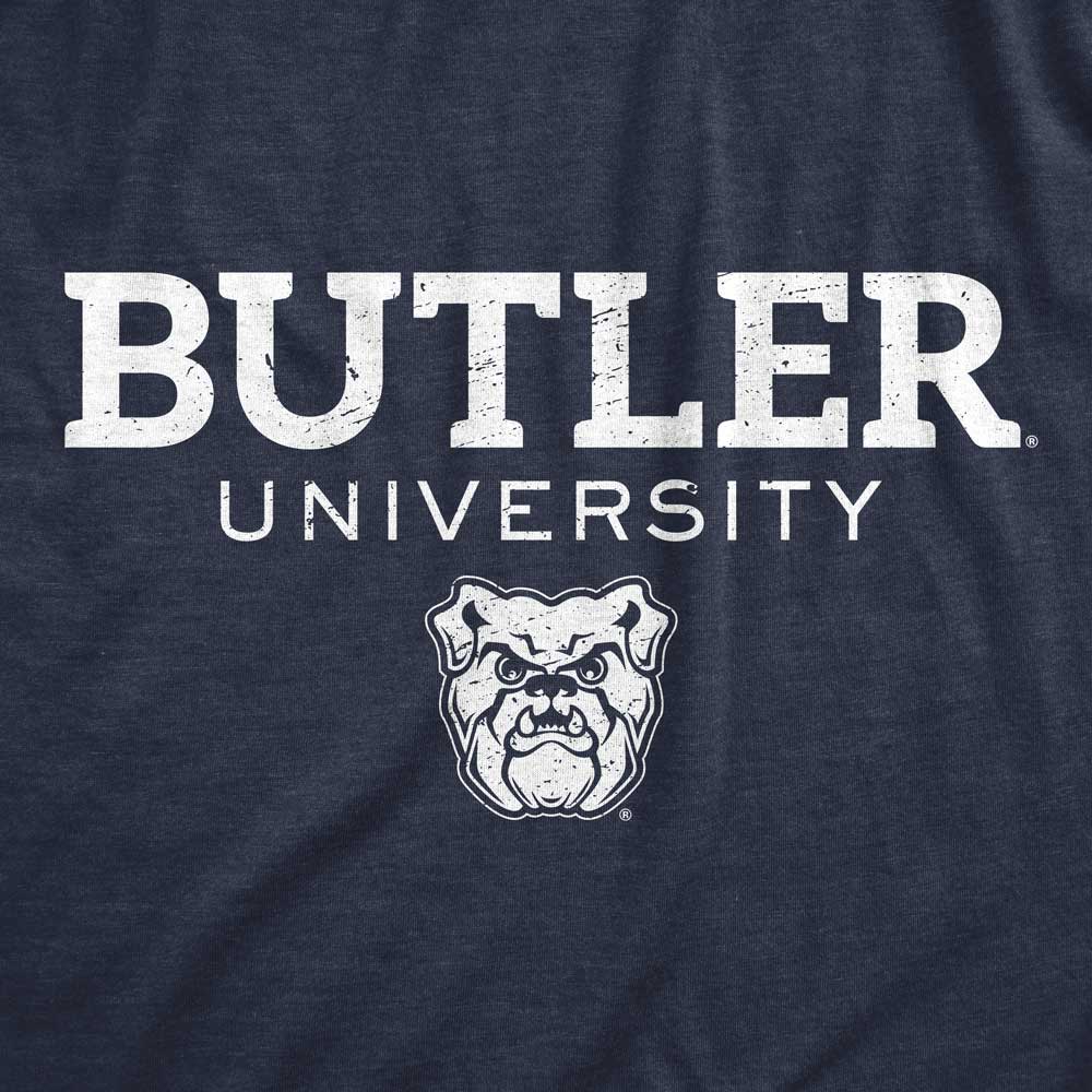 Butler University "Butler University" with Bulldog Design on Navy T-shirt