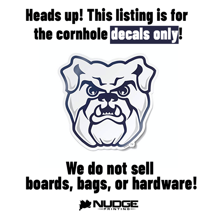 Butler University Bulldog Head Cornhole Decal - Nudge Printing