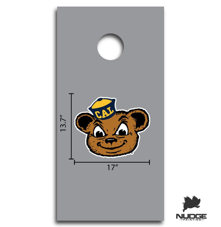 University of California-Berkeley Vintage Bear Head Cornhole Decal - Nudge Printing