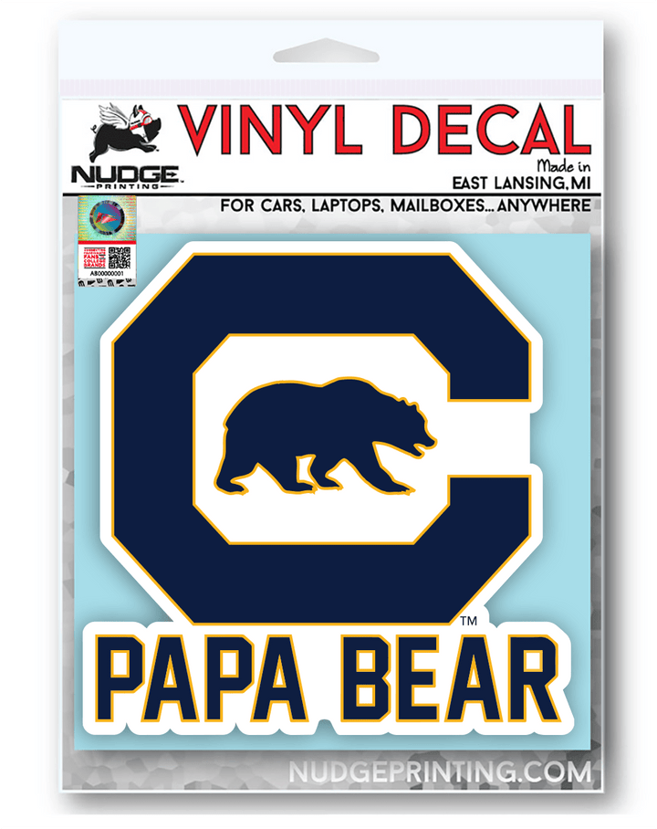 California Berkeley Mama Bear or Papa Bear Logo Car Decal Bumper Sticker