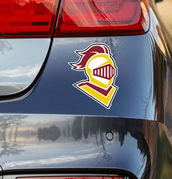 Calvin University Red, White, and Yellow Knight Logo Decal on Car