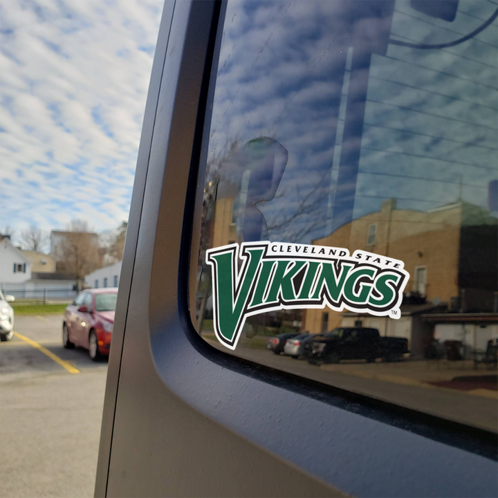 Cleveland State "Cleveland State Vikings" Car Decal on Back of Car