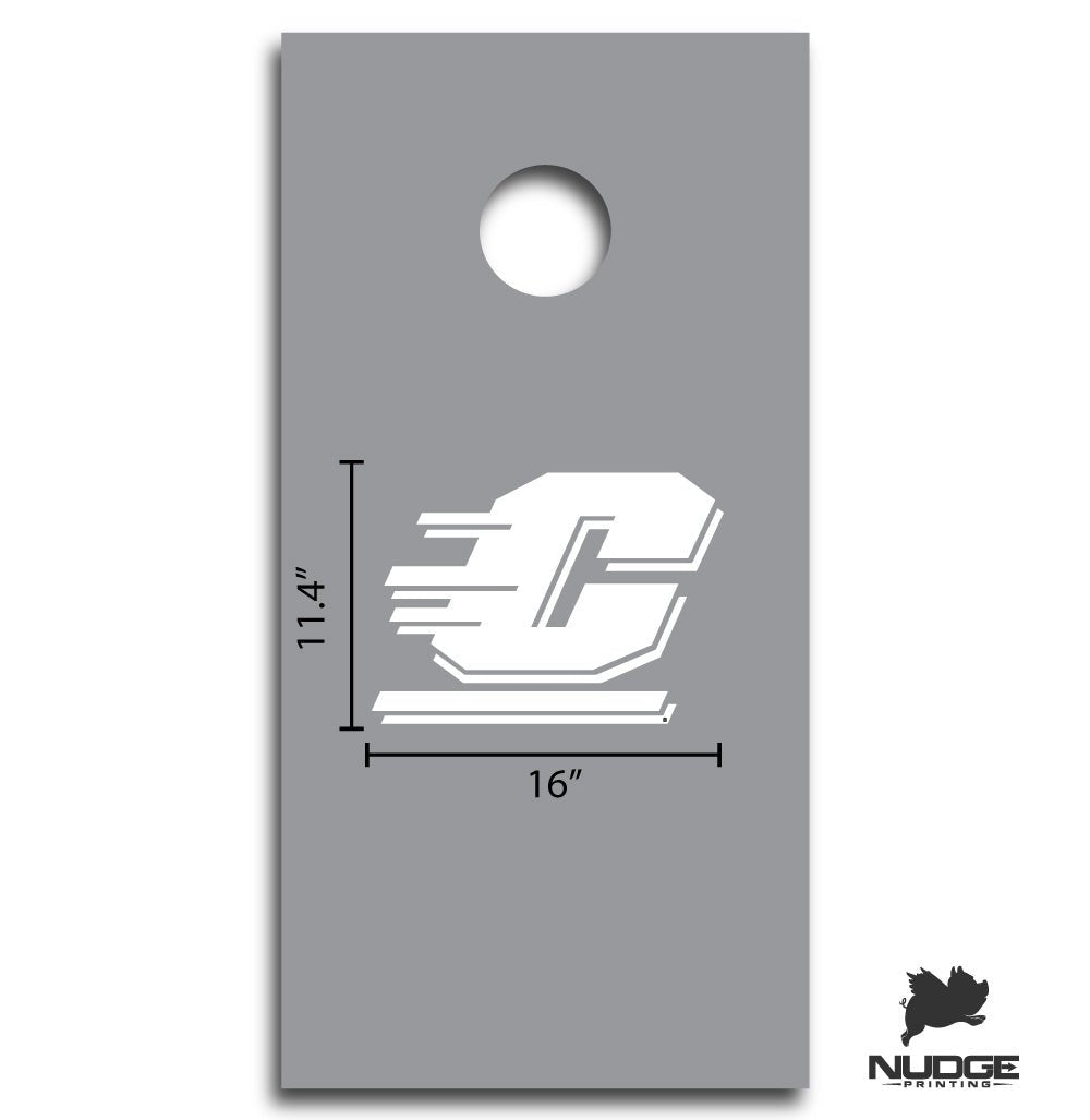 Central Michigan University White Flying "C" Jumbo Cornhole Decal