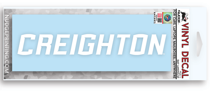 Creighton University Wordmark Logo White Car Decal