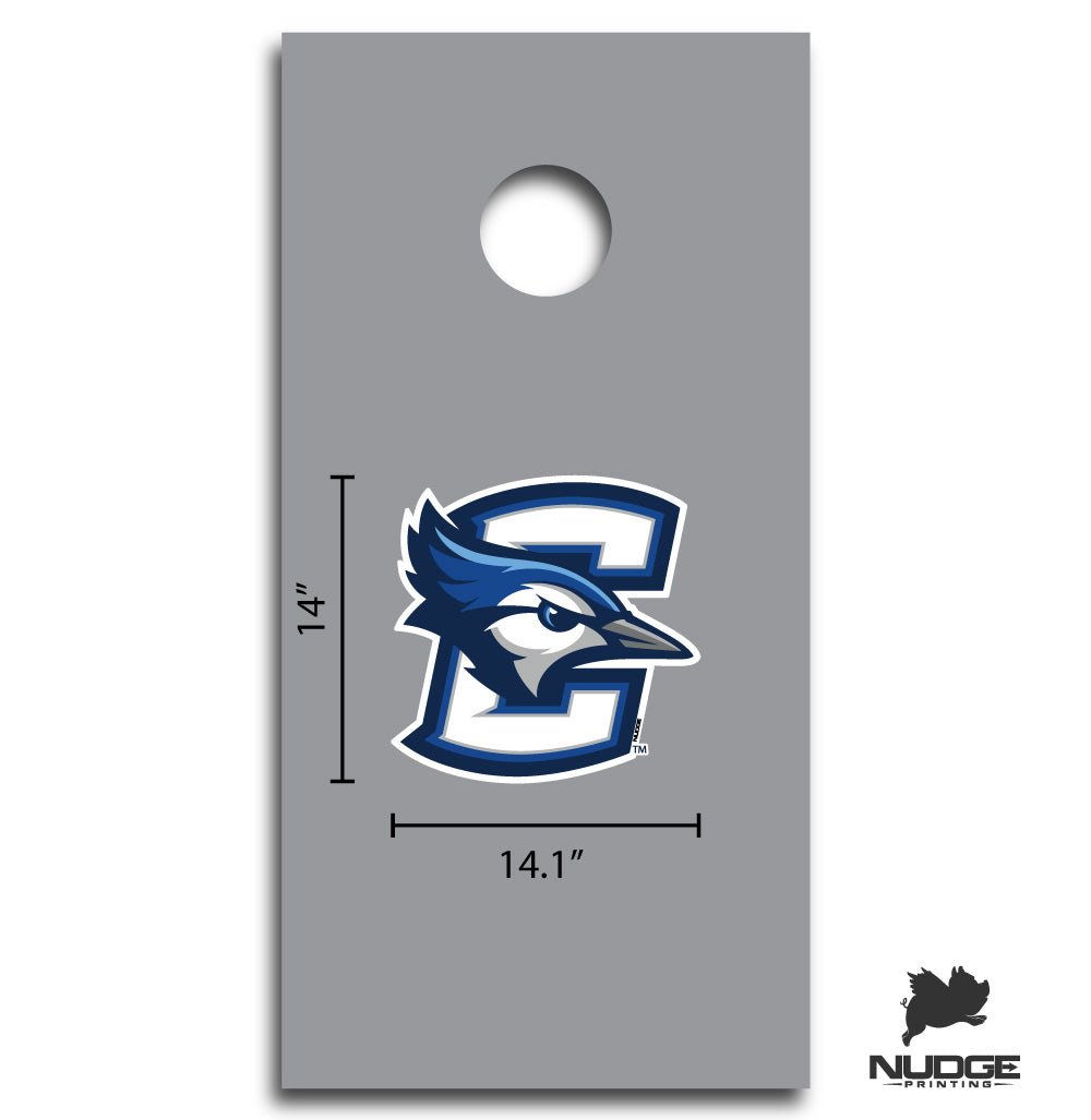 Blue and White Creighton Bluejay Logo Cornhole Decal