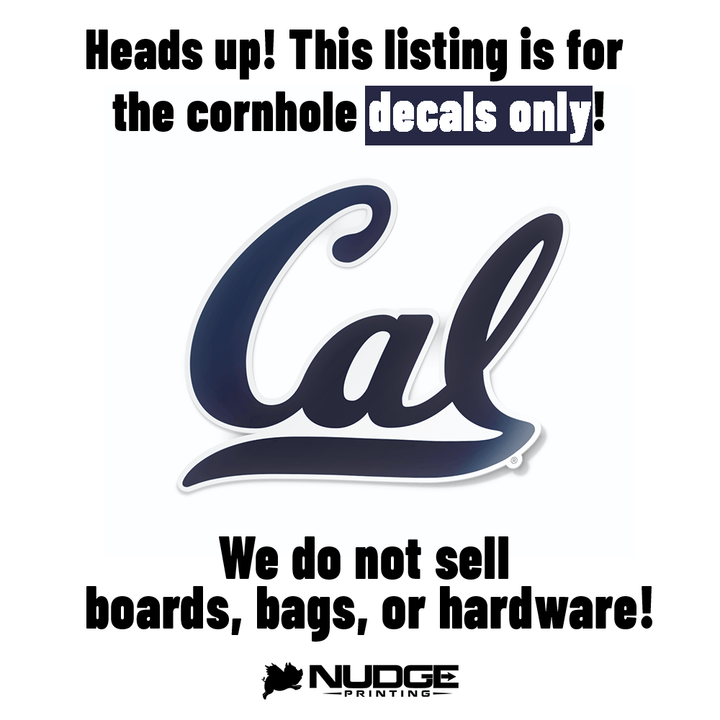 University of California-Berkeley Script Cal Cornhole Decal – Nudge ...
