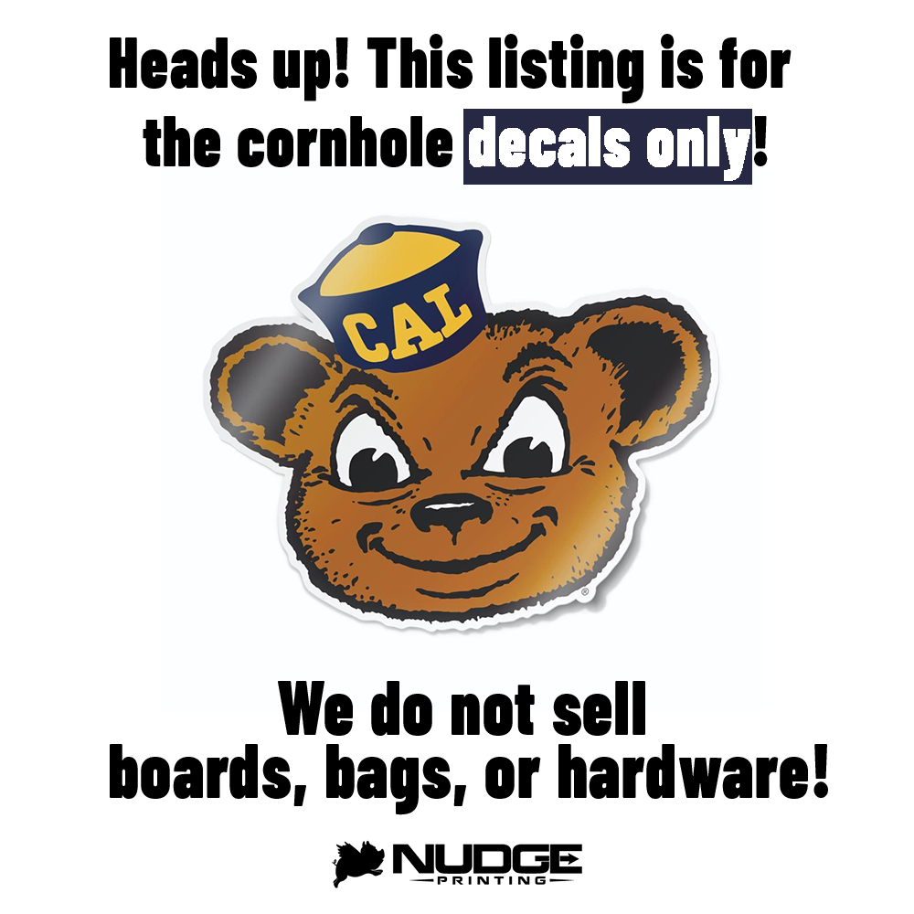University of California-Berkeley Vintage Bear Head Cornhole Decal - Nudge Printing
