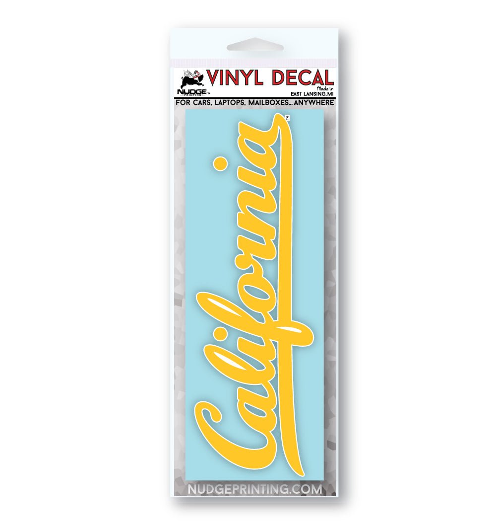 Cal State Script Cal Berkeley Gold California Script Car Decal – Nudge Printing