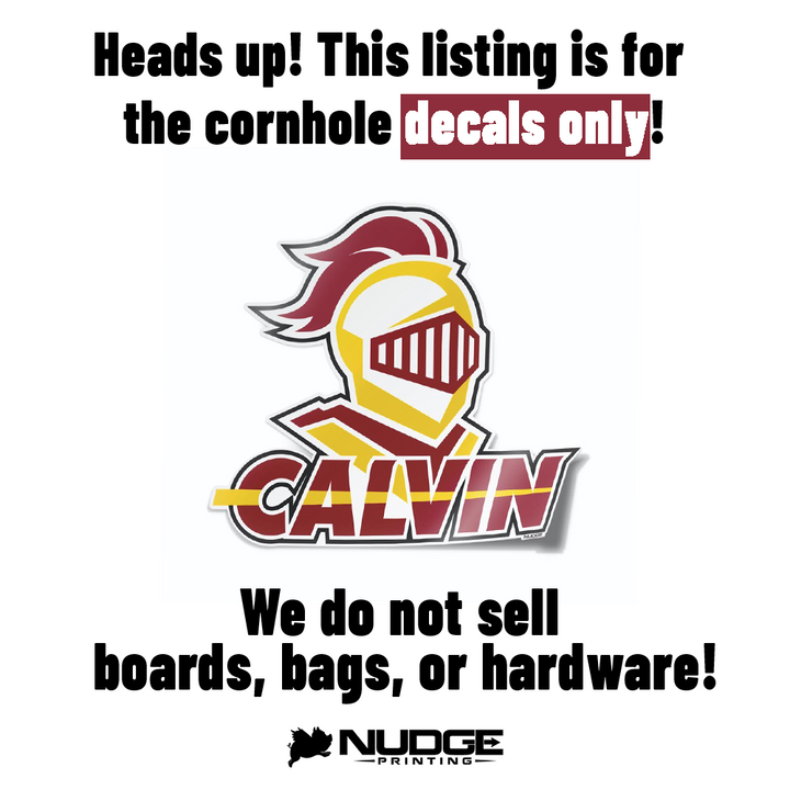 Calvin University Knights Logo Decal for Cornhole Board
