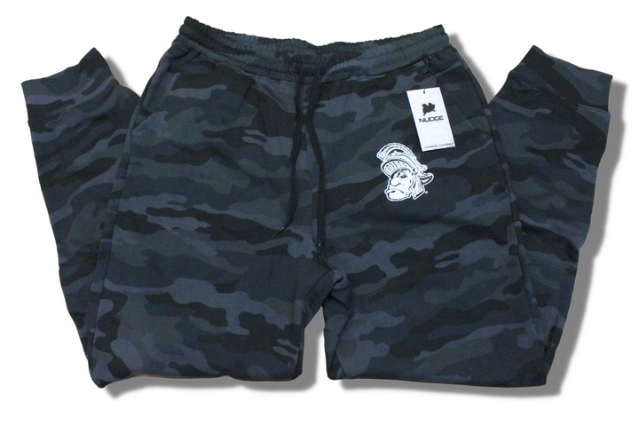 Black Camo Michigan State Sweatpants Joggers with Gruff Sparty