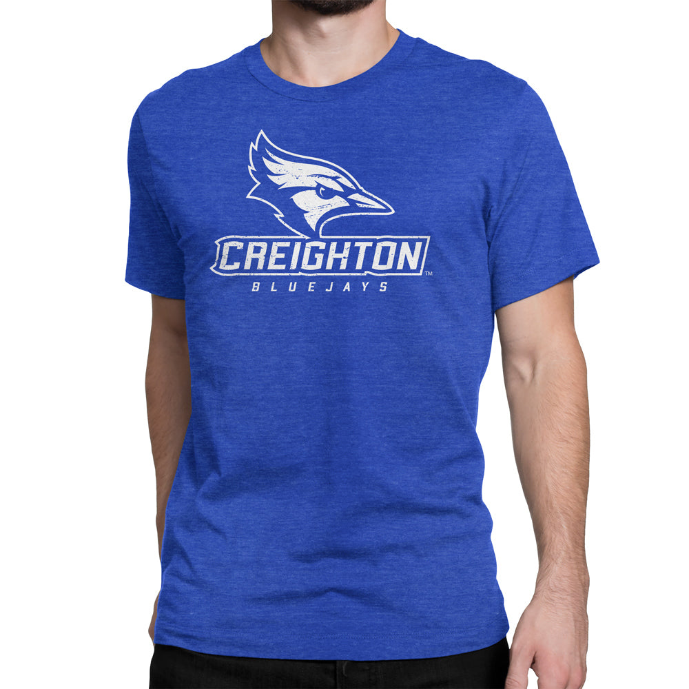 Vintage Creighton Bluejays Logo on Royal Blue T-shirt