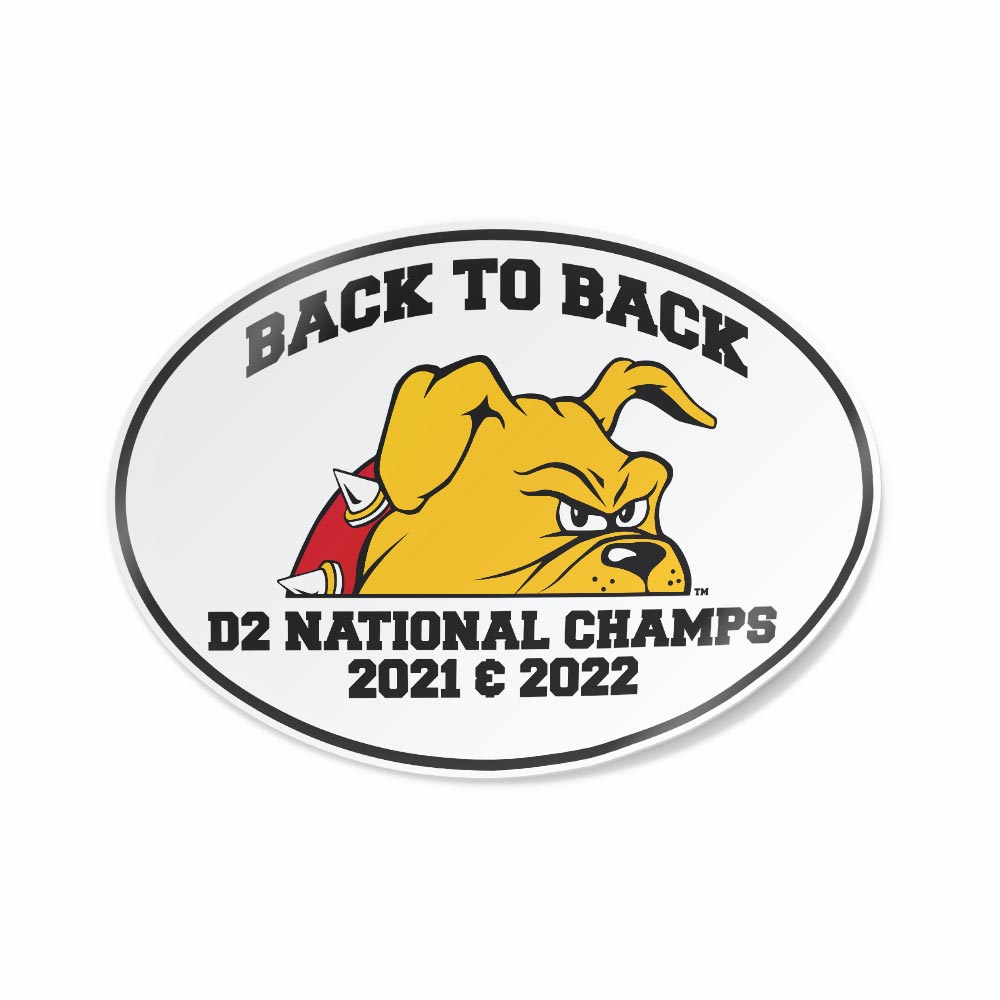 Ferris State University Bulldogs D2 National Champions Logo Car Decal