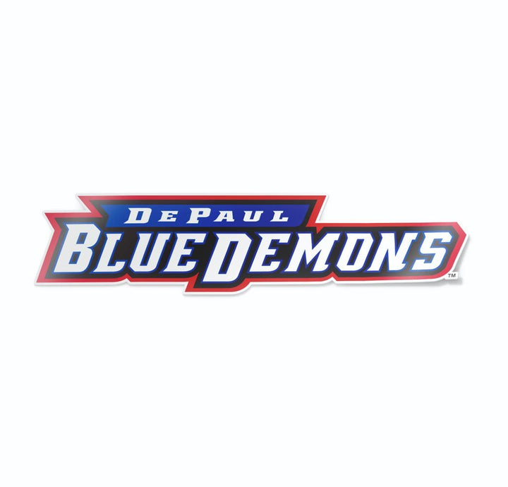 DePaul University Blue Demons Full Wordmark Logo Cornhole Decal