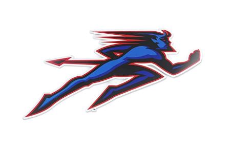 DePaul University Blue Demons Running Mascot Cornhole Decal